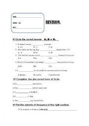 English Worksheet: revision