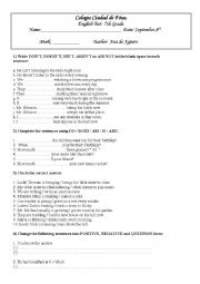 English Worksheet: present simple and continuous