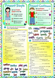 English Worksheet: Present Simple vs Present Continuous *KEY included*