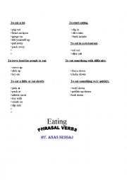 English Worksheet: Eating 