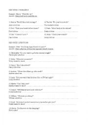 English Worksheet: Reported Speech - Questions and Commands