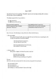 English Worksheet: Say VS Tell