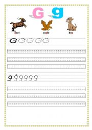 English Worksheet: Alphabet Gg