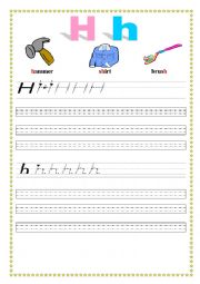 English Worksheet: Alphabet  Hh