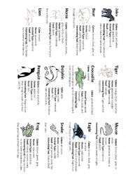 English Worksheet: Animal Fact Sheet