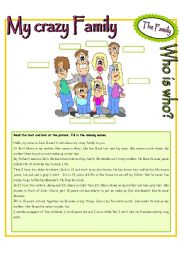 English Worksheet: My crazy Family