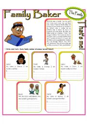 English Worksheet: Family Baker