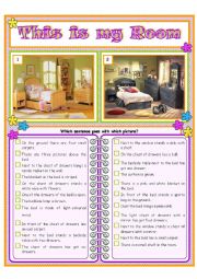 English Worksheet: This is my room