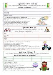 English Worksheet: Logic games for young learners-04 (+key)