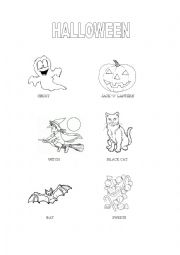 English Worksheet: Colouring halloween