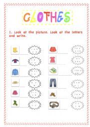 English Worksheet: clothes