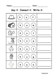 English Worksheet: Phonics h worksheet