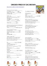 English Worksheet: ZAC BROWN BAND CHICKEN FRIED