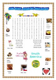 English Worksheet: South America: Nationalities, drinks and food