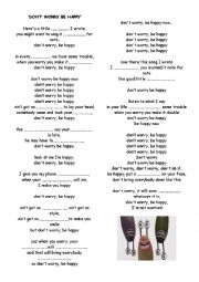 English Worksheet: Dont worry Be happy