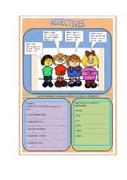 English Worksheet: adjectives