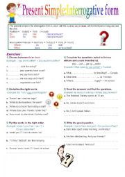 English Worksheet: be present affirmative form