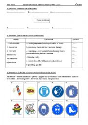 English Worksheet:  Lesson 5:Safety at home