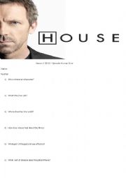 English Worksheet: DOCTOR HOUSE