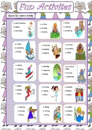 English Worksheet: Fun Activities