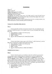 English Worksheet: Lesson Plan Four Seaons