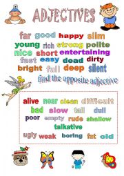 English Worksheet: OPPOSITE ADJECTIVES