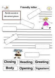 English Worksheet: friendly letter