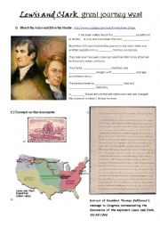 English Worksheet: VIDEO : introduction to Lewis and Clark journey
