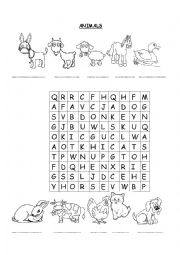 English Worksheet: animals