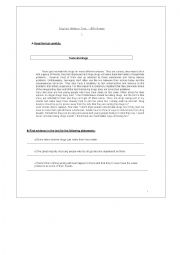English Worksheet: English written test - 9th grade