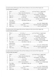 English Worksheet: past simple and continuous