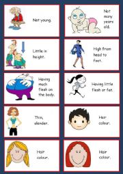 English Worksheet: Appearance cards