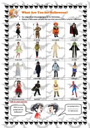 English Worksheet: What Are They for Halloween