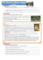 English Worksheet: The Peruvian Amazon Jungle