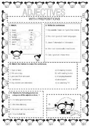 English Worksheet: Adjectives with prepositions