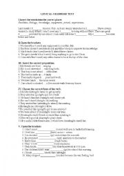 English Worksheet: LEXICAL-GRAMMAR TEST