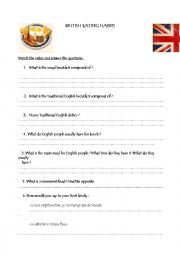 English Worksheet: BRITISH FOOD