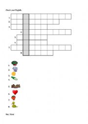 English Worksheet: a silmple crossword