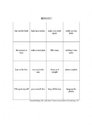 English Worksheet: 50 Ways to Leave your Lover Bingo cards