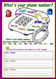 English Worksheet: Whats your phone number?