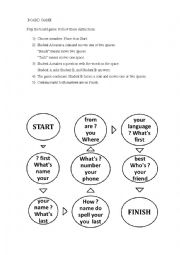 English Worksheet: Board Game