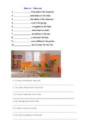 English Worksheet: There is / There are