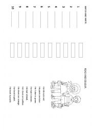English Worksheet: Numbers and colurs