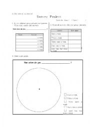 English Worksheet: Health Habits Survey