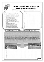 English Worksheet: present and past passive
