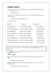 English Worksheet: present perfect