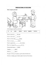 English Worksheet: Prepositions of Positions