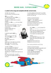 English Worksheet: Superman - Taylor Swift