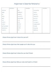 Adjectives to Describe Personality