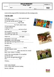 English Worksheet: Trip the Light